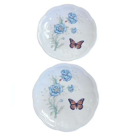 Set of Two Lenox Butterfly Meadow Small Plates - Picture 1 of 6